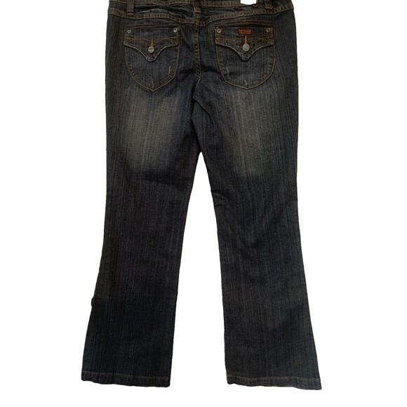 ZD Jeans Women’s Premium Size 13 Flare Blue Dark Denim Pockets Stretch Denim - Picture 2 of 13